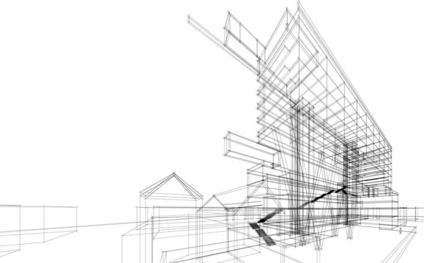 Abstrakte Architektonische Tapete Digitaler Hintergrund — Stockvektor