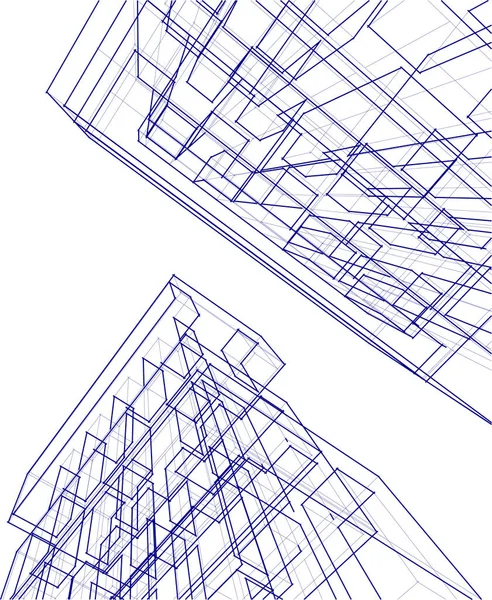 Abstrakt Arkitektoniska Tapeter Digital Bakgrund — Stock vektor