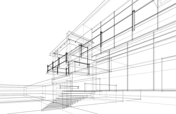 Abstrakte Architektonische Tapete Digitaler Hintergrund — Stockvektor