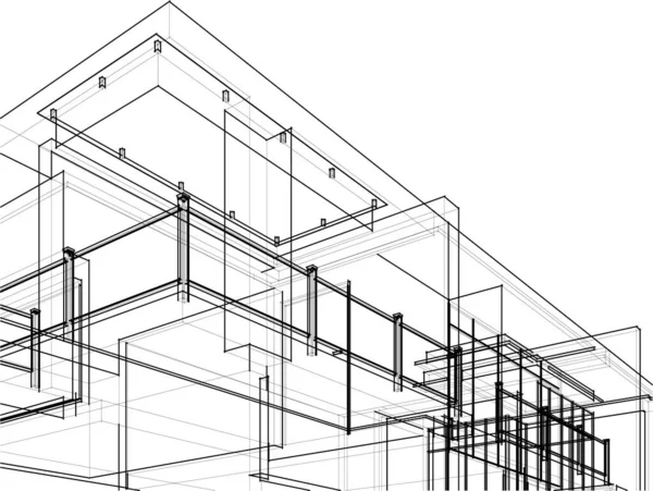 Abstrakt Arkitektoniska Tapeter Digital Bakgrund — Stock vektor