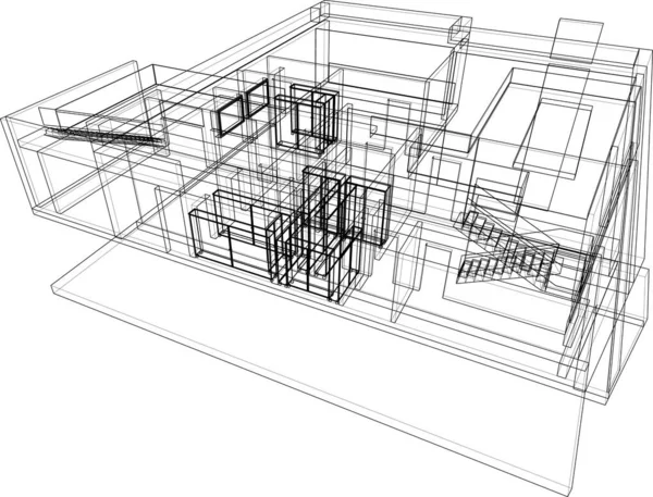 Abstrakt Arkitektoniska Tapeter Digital Bakgrund — Stock vektor