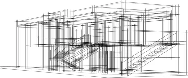 Abstraktní Architektonická Tapeta Digitální Pozadí — Stockový vektor