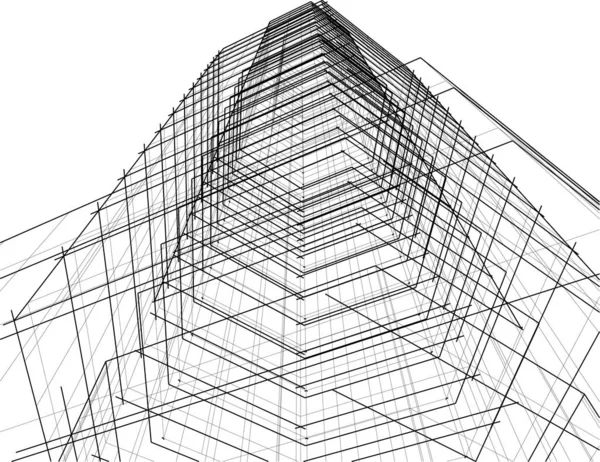 Abstrakt Arkitektoniska Tapeter Digital Bakgrund — Stock vektor