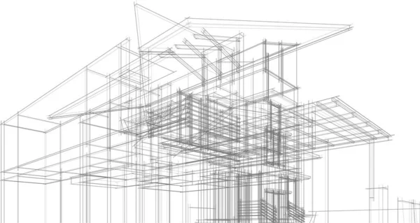 Abstrakte Architektonische Tapete Digitaler Hintergrund — Stockvektor