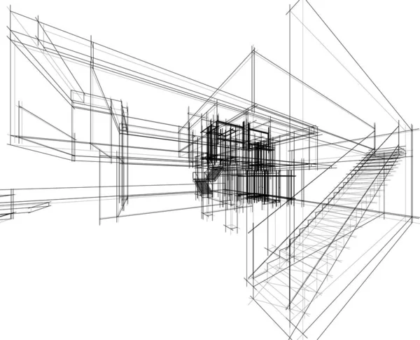 Abstraktní Architektonická Tapeta Digitální Pozadí — Stockový vektor