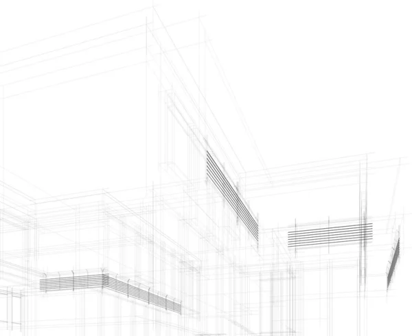 建筑墙纸设计 数字概念背景 — 图库矢量图片