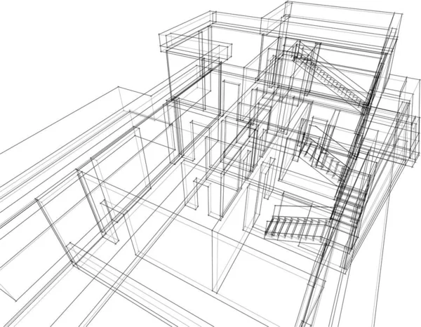 Abstrakte Architektonische Tapete Digitaler Hintergrund — Stockvektor