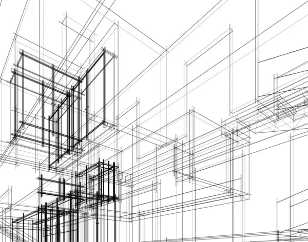 Abstract Architectonisch Behang Digitale Achtergrond — Stockvector