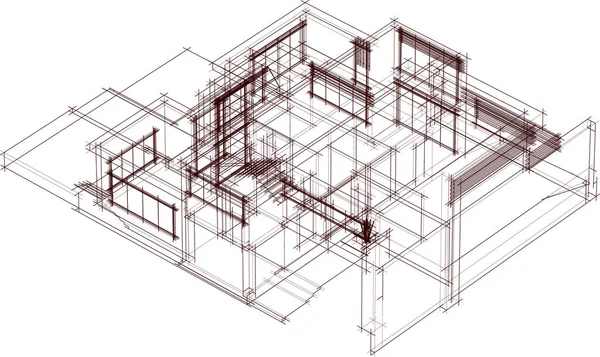 Papier Peint Architectural Abstrait Fond Numérique — Image vectorielle