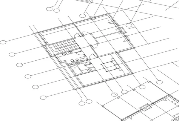 Abstraktní Architektonická Tapeta Digitální Pozadí — Stockový vektor