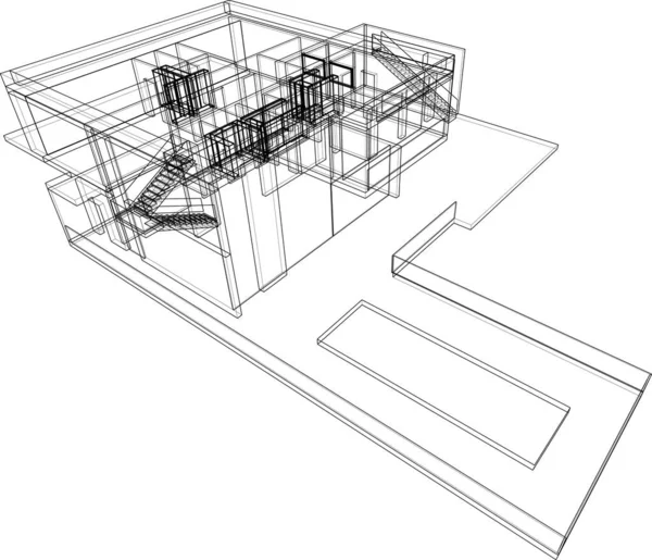 Abstrakcyjna Tapeta Architektoniczna Tło Cyfrowe — Wektor stockowy