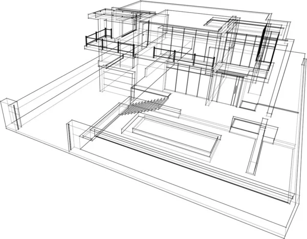 Abstrakte Architektonische Tapete Digitaler Hintergrund — Stockvektor