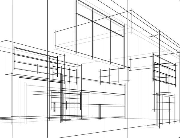 Abstrakte Architektonische Tapete Digitaler Hintergrund — Stockvektor