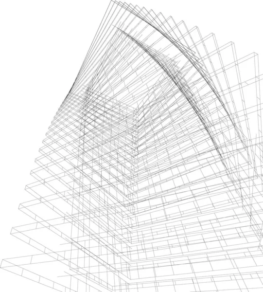 建筑墙纸设计 数字概念背景 — 图库矢量图片