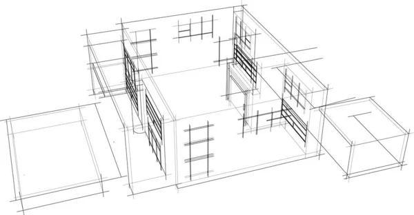 Abstrakte Architektonische Tapete Digitaler Hintergrund — Stockvektor