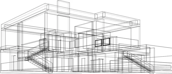 Abstrakte Architektonische Tapete Digitaler Hintergrund — Stockvektor