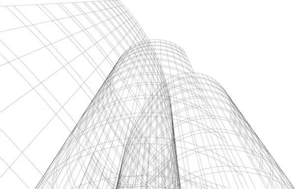 建筑墙纸设计 数字概念背景 — 图库矢量图片