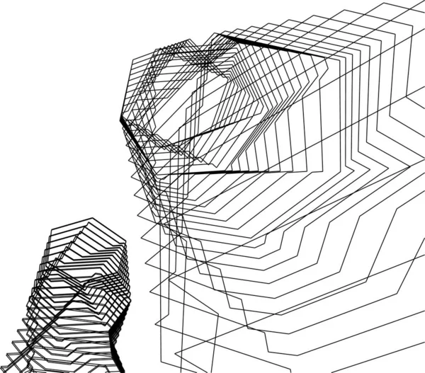 Abstrakte Architektonische Tapete Digitaler Hintergrund — Stockvektor