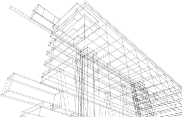 Abstrakte Architektonische Tapete Digitaler Hintergrund — Stockvektor