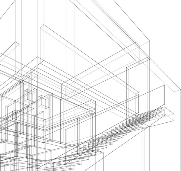 Abstrakte Architektonische Tapete Digitaler Hintergrund — Stockvektor