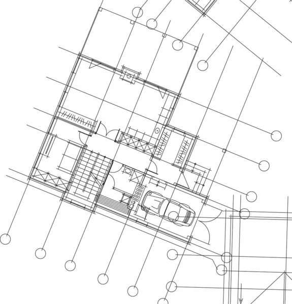 Astratto Sfondo Architettonico Sfondo Digitale — Vettoriale Stock