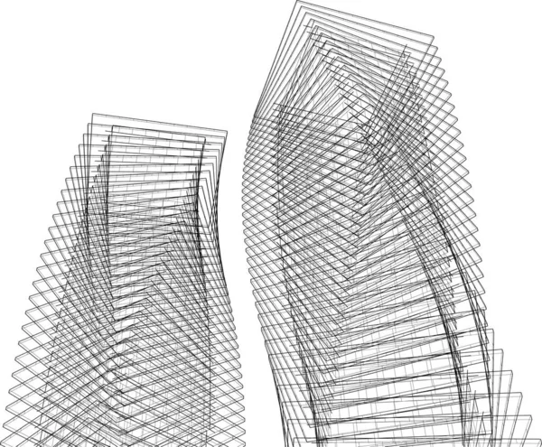 Abstrakte Architektonische Tapete Digitaler Hintergrund — Stockvektor