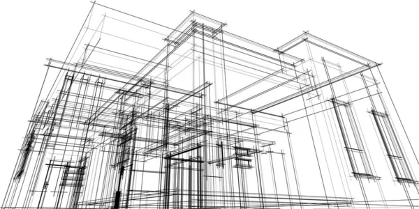 Abstraktní Architektonická Tapeta Digitální Pozadí — Stockový vektor