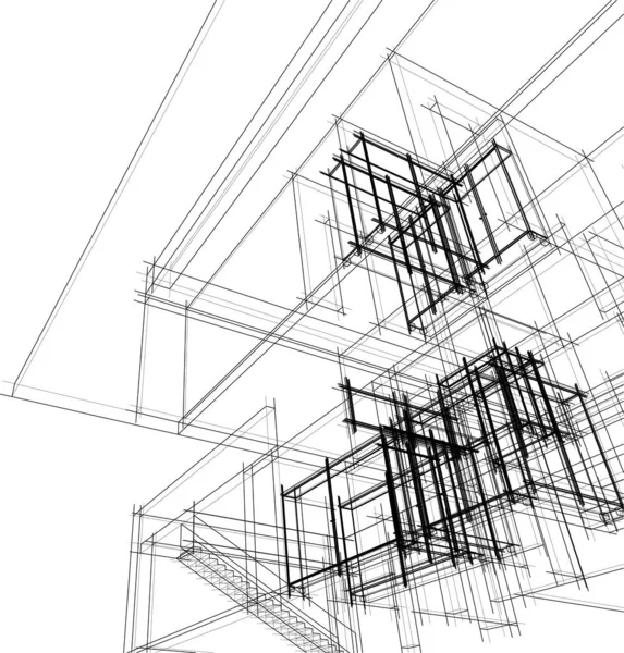 Abstrakte Architektonische Tapete Digitaler Hintergrund — Stockvektor