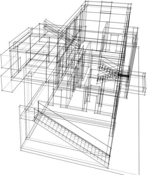 Abstrakt Arkitektoniska Tapeter Digital Bakgrund — Stock vektor