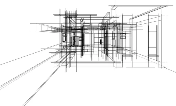 Astratto Sfondo Architettonico Sfondo Digitale — Vettoriale Stock