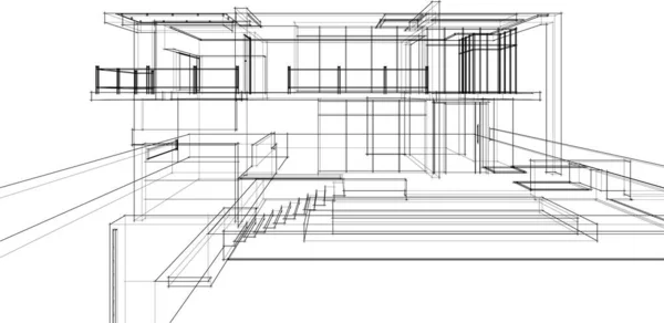 Abstraktní Architektonická Tapeta Digitální Pozadí — Stockový vektor