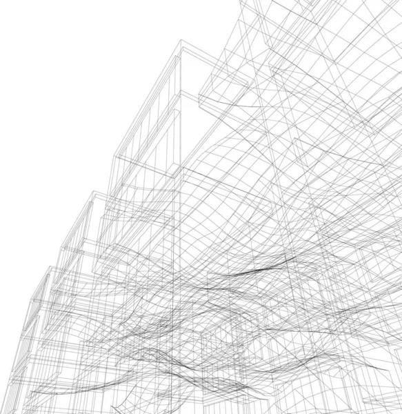 Papier Peint Architectural Abstrait Fond Numérique — Image vectorielle