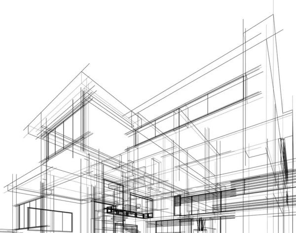 Abstrakte Architektonische Tapete Digitaler Hintergrund — Stockvektor