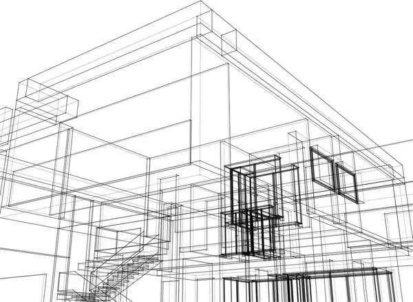 Astratto Sfondo Architettonico Sfondo Digitale — Vettoriale Stock