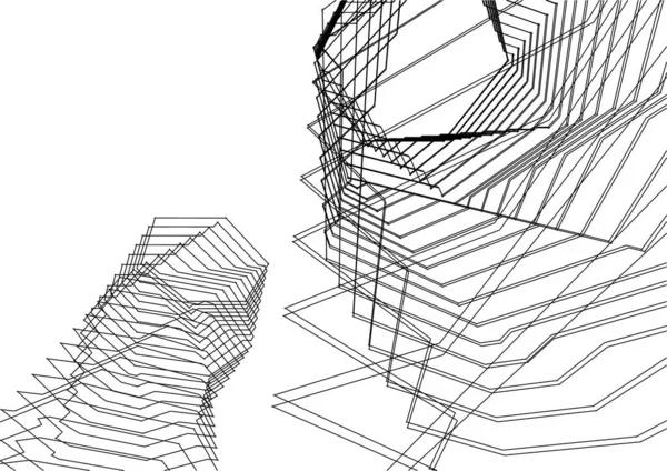 Abstrakt Arkitektoniska Tapeter Digital Bakgrund — Stock vektor