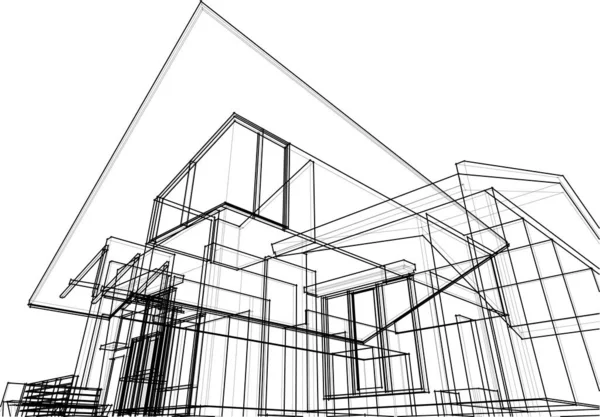 Gambar Dinding Abstrak Arsitektur Latar Belakang Digital - Stok Vektor