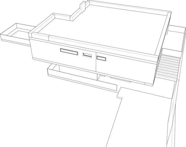 Abstrakte Architektonische Tapete Design Digitales Konzept Hintergrund — Stockvektor