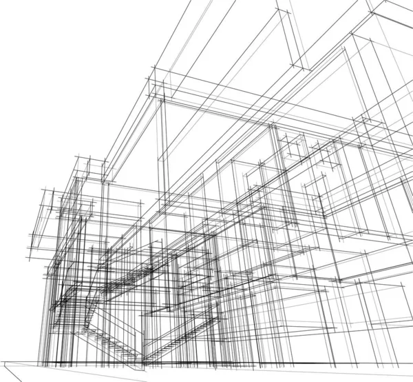 Abstrakt Arkitektoniska Tapeter Digital Bakgrund — Stock vektor