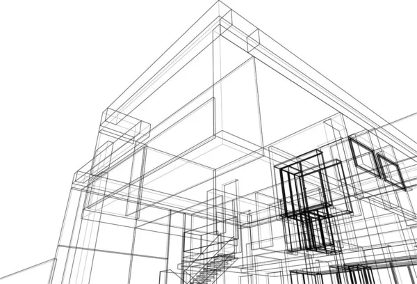 Abstraktní Architektonická Tapeta Digitální Pozadí — Stockový vektor