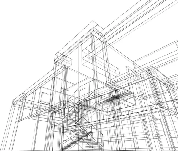 Abstraktní Architektonická Tapeta Digitální Pozadí — Stockový vektor