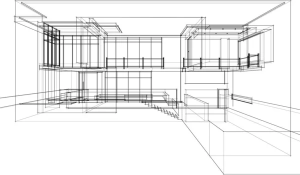 Abstrakte Architektonische Tapete Konzept Digitaler Hintergrund — Stockvektor