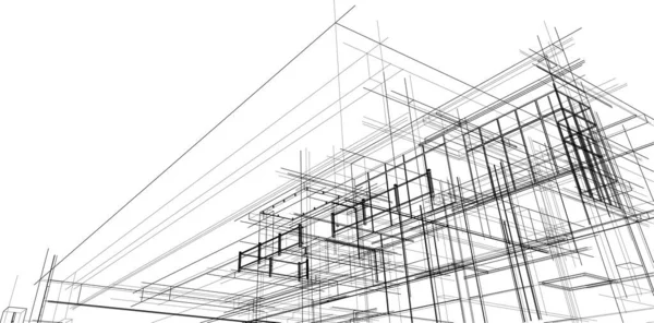 Abstraktní Architektonická Tapeta Digitální Pozadí — Stockový vektor