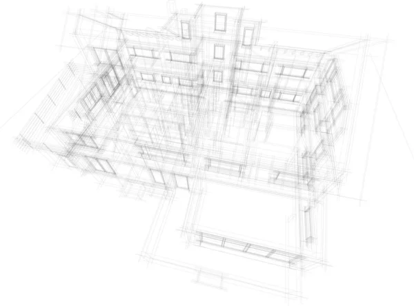 建筑墙纸设计 数字概念背景 — 图库矢量图片