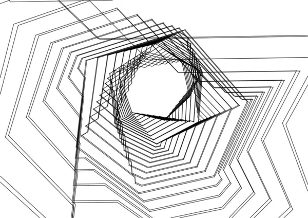 Abstrakte Architektonische Tapete Digitaler Hintergrund — Stockvektor