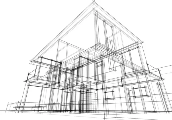 建筑墙纸概念摘要 数码背景 — 图库矢量图片