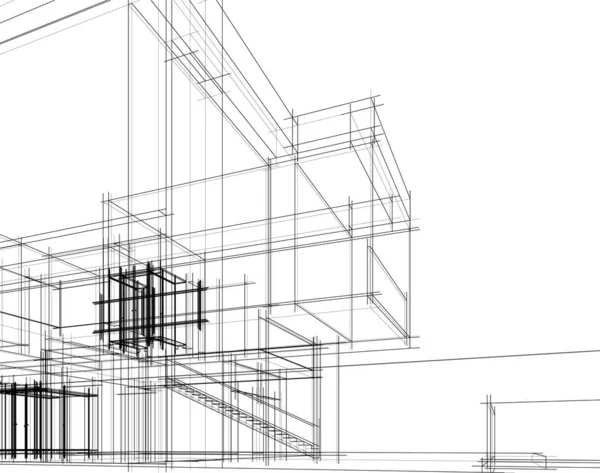 Abstraktní Architektonická Tapeta Digitální Pozadí — Stockový vektor