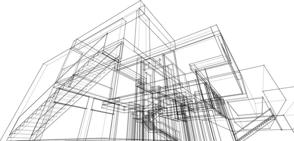 Abstrakte Architektonische Tapete Digitaler Hintergrund — Stockvektor