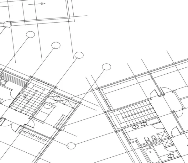 Astratto Sfondo Architettonico Sfondo Digitale — Vettoriale Stock