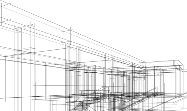 Abstraktní Architektonická Tapeta Digitální Pozadí — Stockový vektor