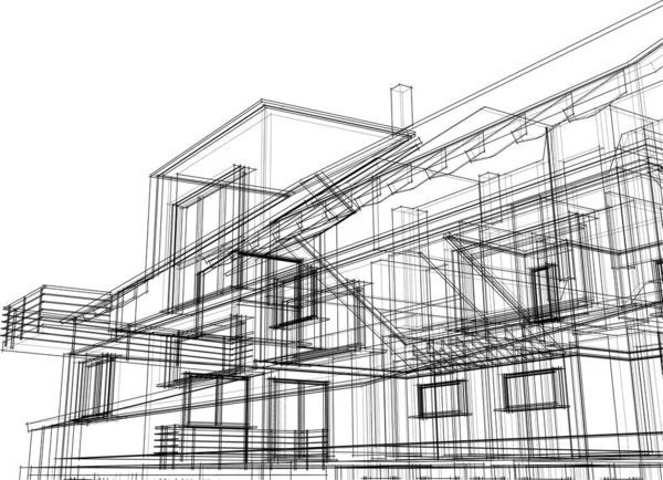 Gambar Dinding Abstrak Arsitektur Latar Belakang Digital - Stok Vektor